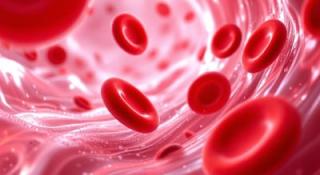 Afbeelding van rode bloedcellen die door een ader lopen