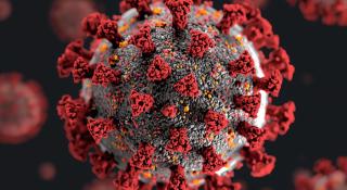 Close-up van een COVID virus